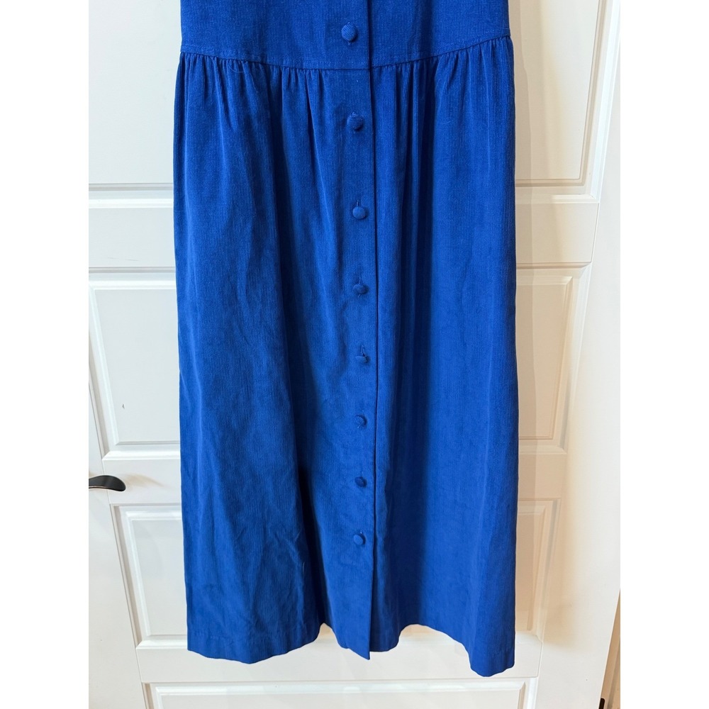 Appleseed's Royal Blue Corduroy Button Front Maxi Dress Large Cottagecore - Picture 4 of 11